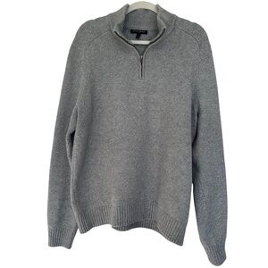 Banana Republic Men's Half-Zip Grey Sweater Size Large